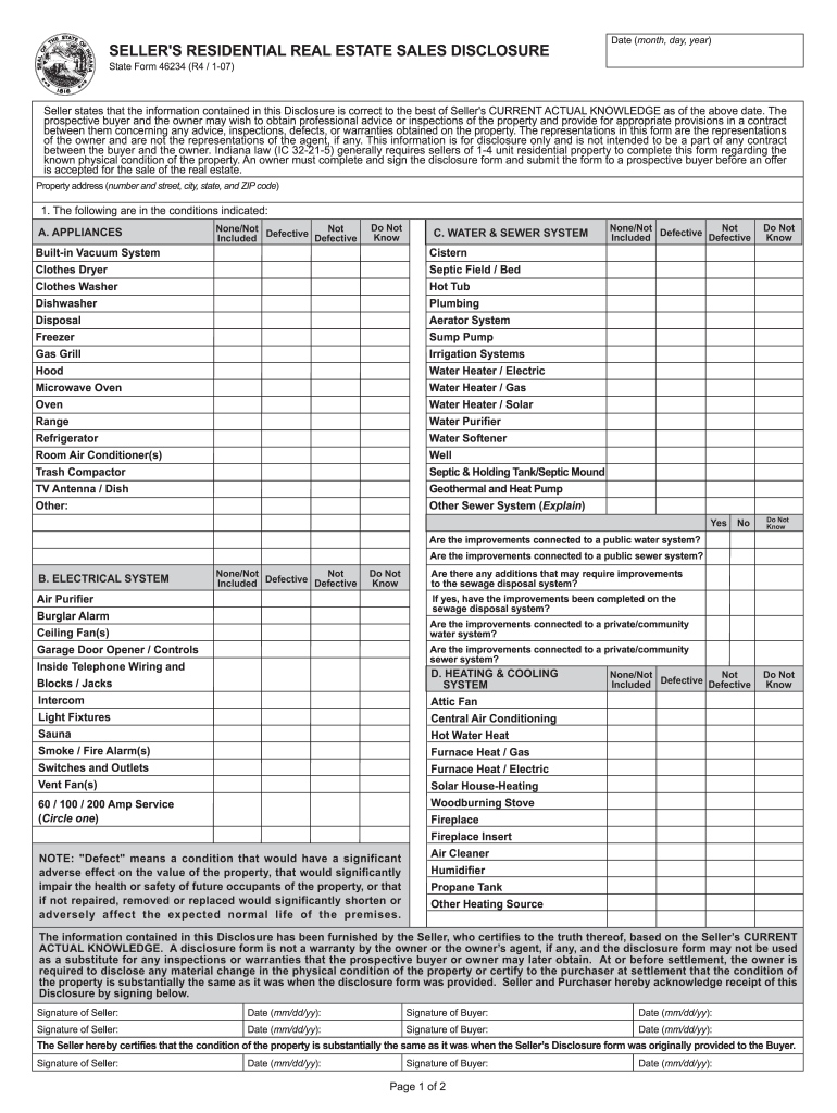 indiana state form 46234 Preview on Page 1