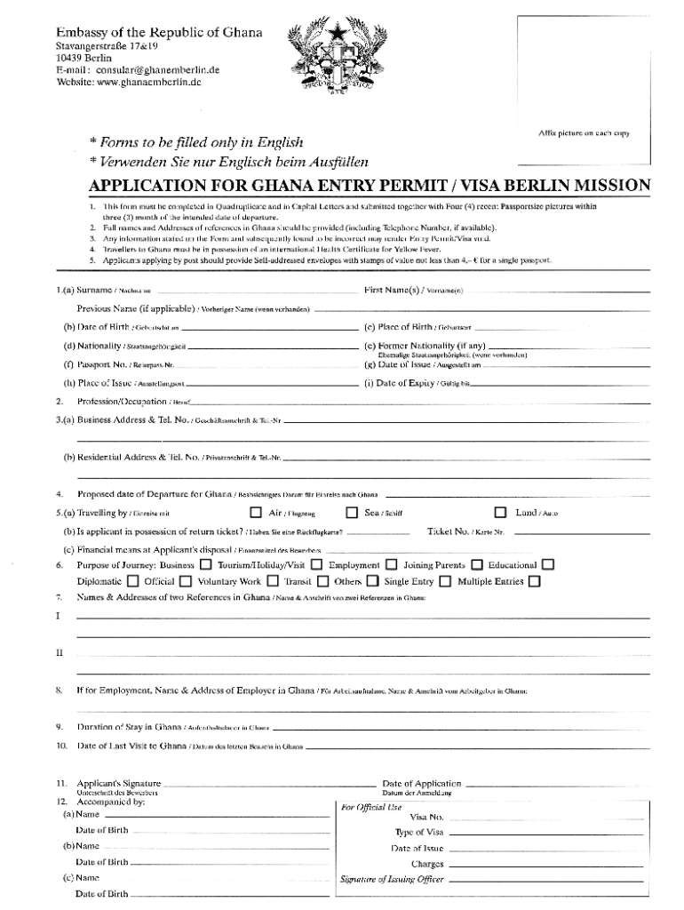 ghana visa application Preview on Page 1