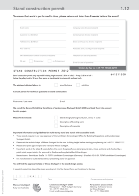 Painting invoice template - Stand construction permit