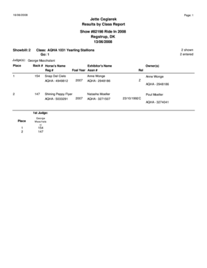 Jette Ceglarek Results by Class Report Show ... - Wittelsbuerger