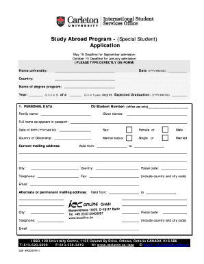 Study Abroad Program Application