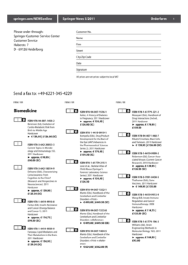 Springer Book Order Form