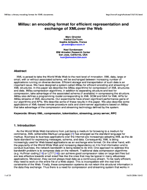 Millau a binary encoding format for XML documents