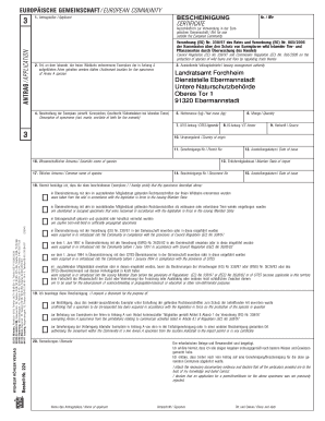 EU Wild Fauna and Flora Trade Certificate