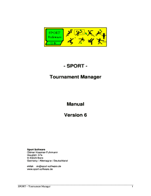 - SPORT - Tournament Manager Manual Version 6 - Sport Software