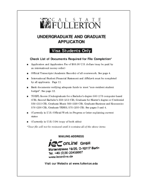 California State University Undergraduate and Graduate Application