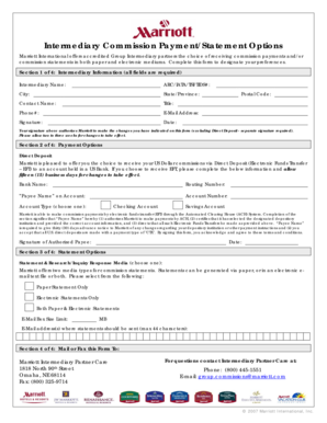 Marriott Intermediary Commission Payment Form