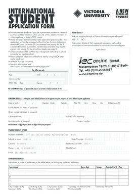 International Student Application Form
