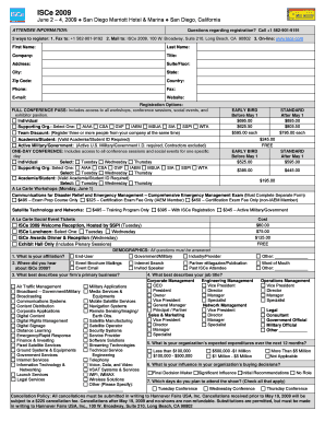 ISCe 2009 Conference Registration Form