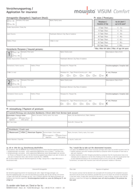 VISUM Comfort Insurance Application