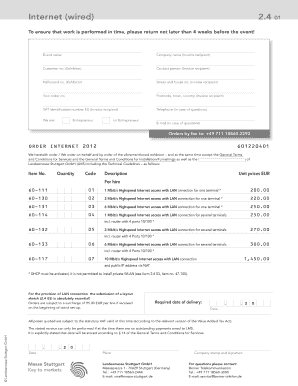 Internet Order Form