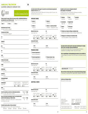 Goethe-Institut German Course Registration Form
