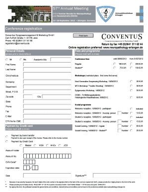 Conference registration