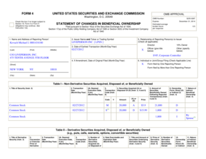 SEC Form 4 Statement of Changes in Beneficial Ownership