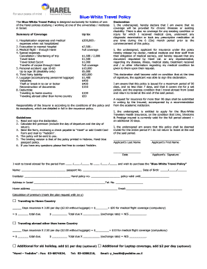 Blue-White Travel Policy