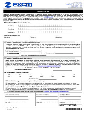 FXCM Funds Transfer Form
