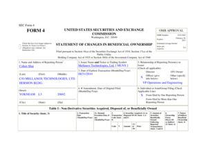 SEC Form 4 Statement of Changes in Beneficial Ownership