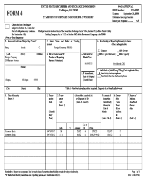 Form 4 Statement of Changes in Beneficial Ownership