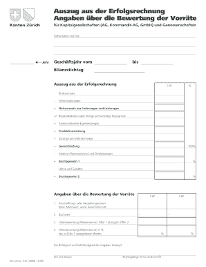 Auszug aus der Erfolgsrechnung