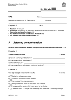 SAE English B Exam 2011