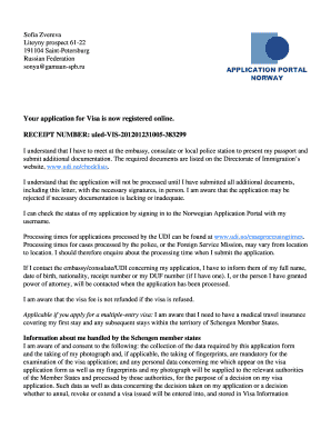 Norwegian Visa Application Form