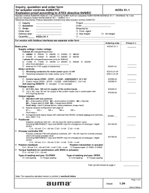 inquiry quotation and order form for auma