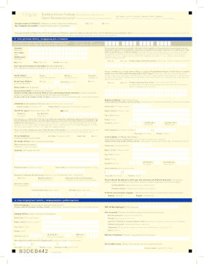 Citibank Banking Services Application Form