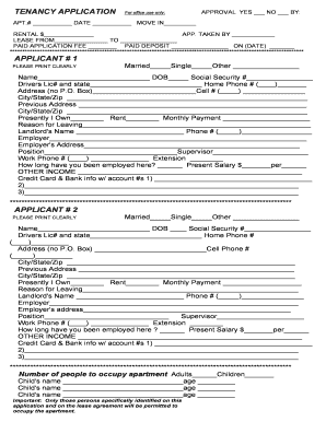 Equal housing fillable rental application form