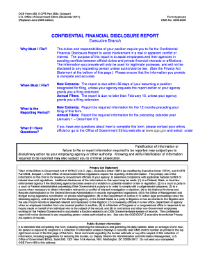 OGE Form 450 Confidential Financial Disclosure Report