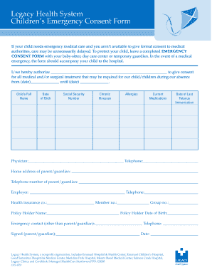 legacy health system childrens emergency consent form