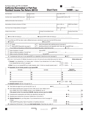 Form 540 - 540nr short 2012 form