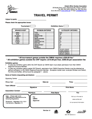 travel permit for small group