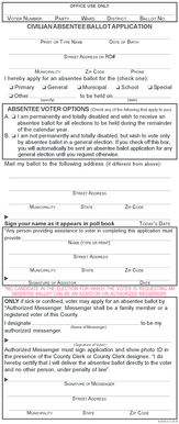 Civilian Absentee Ballot Application