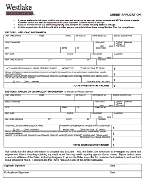 Credit Application Form