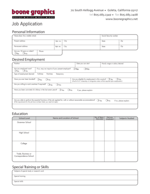 Job Application Form