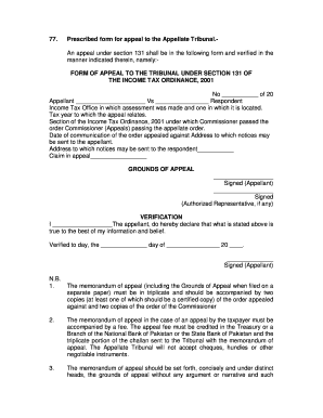 Income Tax Appeal Form