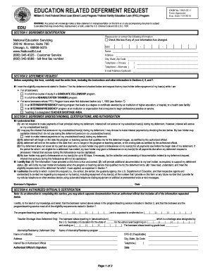 Education Loan Deferment Request Form