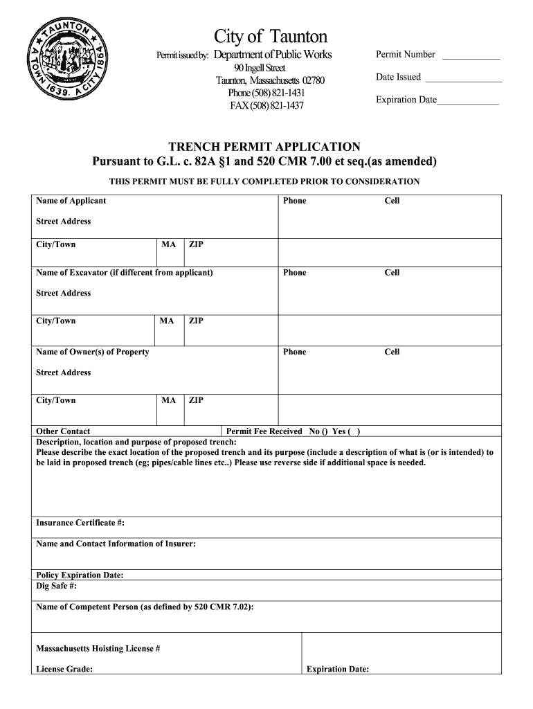 trench permit Preview on Page 1
