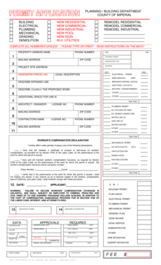County of Imperial Building Permit Application
