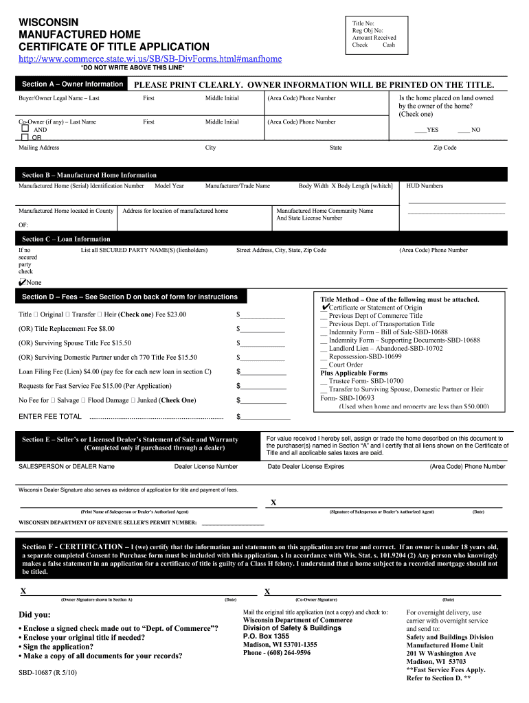 wisconsin sbd 10687 form Preview on Page 1.