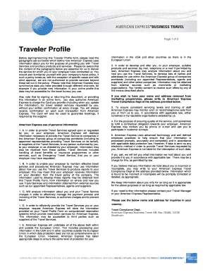 travel profile form