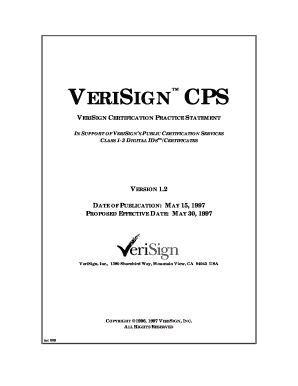 sample certificate statement practice Practice Statement Fillable VeriSign Online Certification