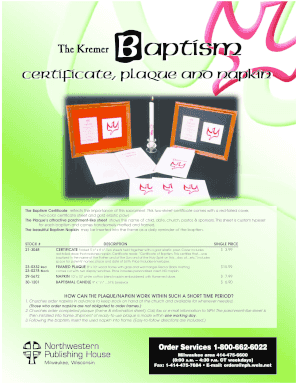 Fillable baptism certificate
