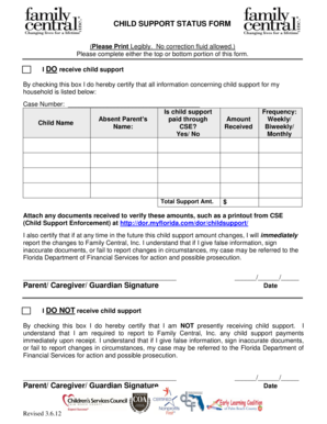 Child Support Status Form
