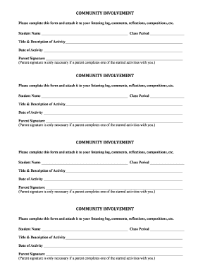 Community Involvement Form