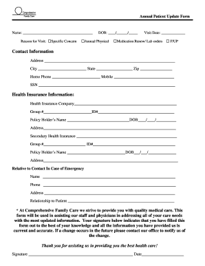 Annual Patient Update Form