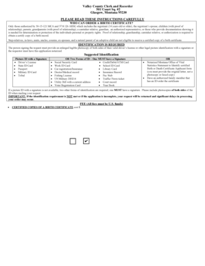 Montana Birth Certificate Request Form