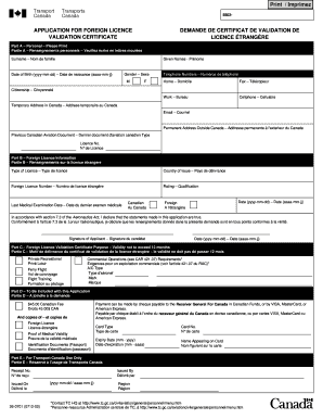 Application for Foreign Licence
