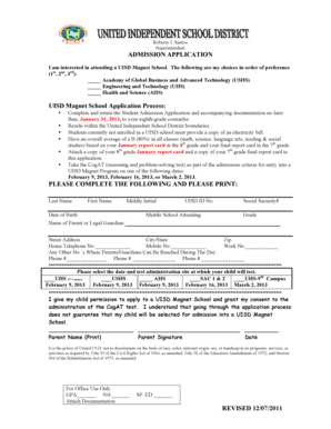 Fillable Online Magnet Application-English 2012-2013 Revised 10.9.12 ...