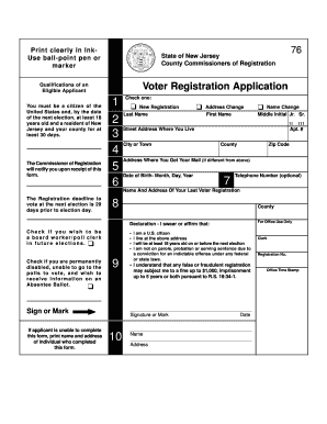 Voter Registration Application - Seaside Heights